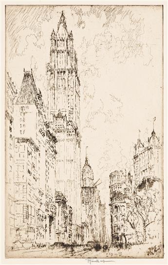 JOSEPH PENNELL (1857-1926) [New York.] Two etchings. 1904 & 1915.